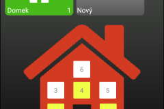 Aktuální podoba Android aplikace - ovládání světel v budovách